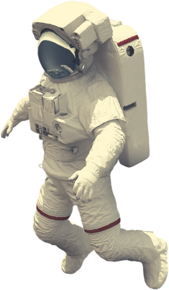 Floating Astronaut in Spacesuit